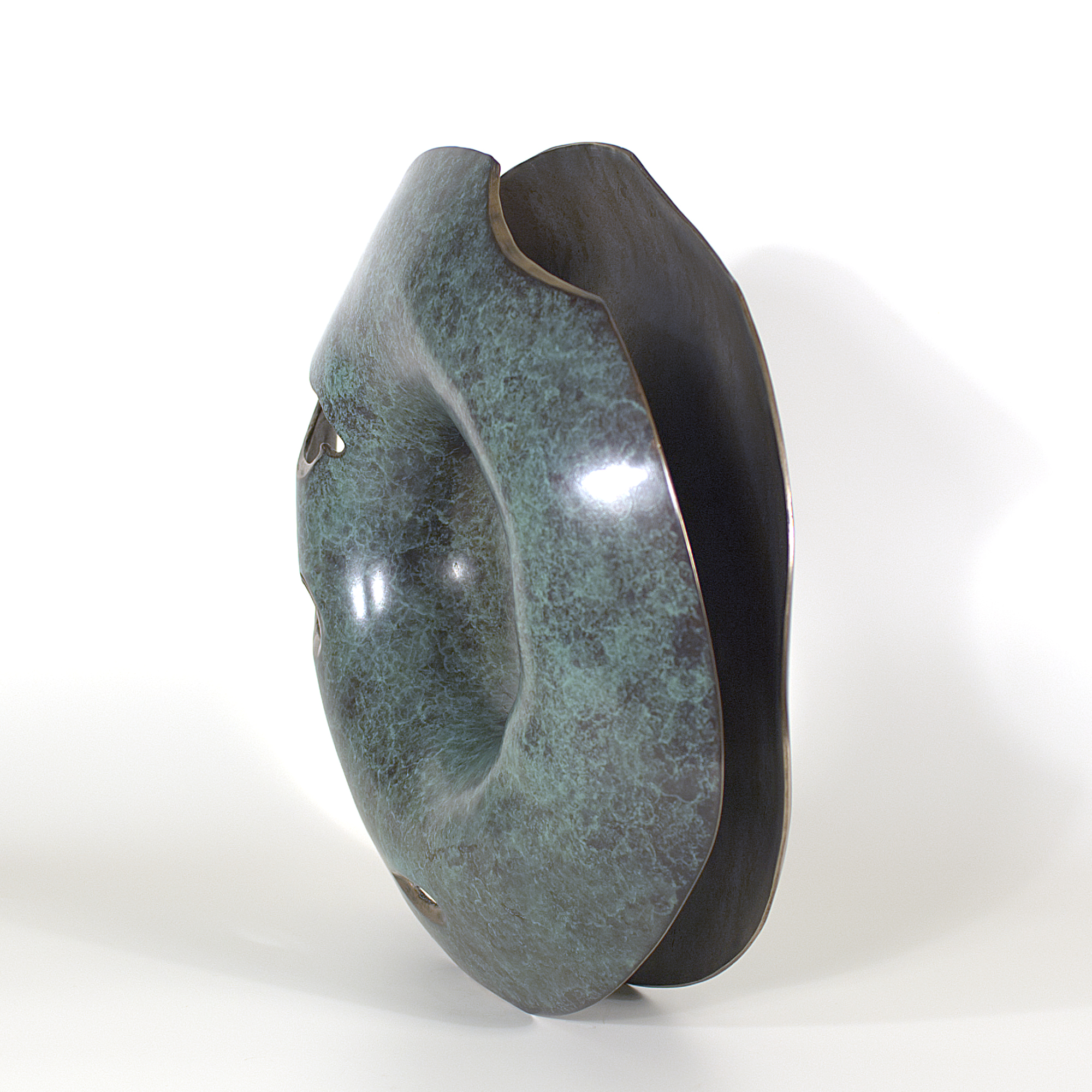 Annular form #4. Modern bronze sculpture by Steve Howlett. 2013