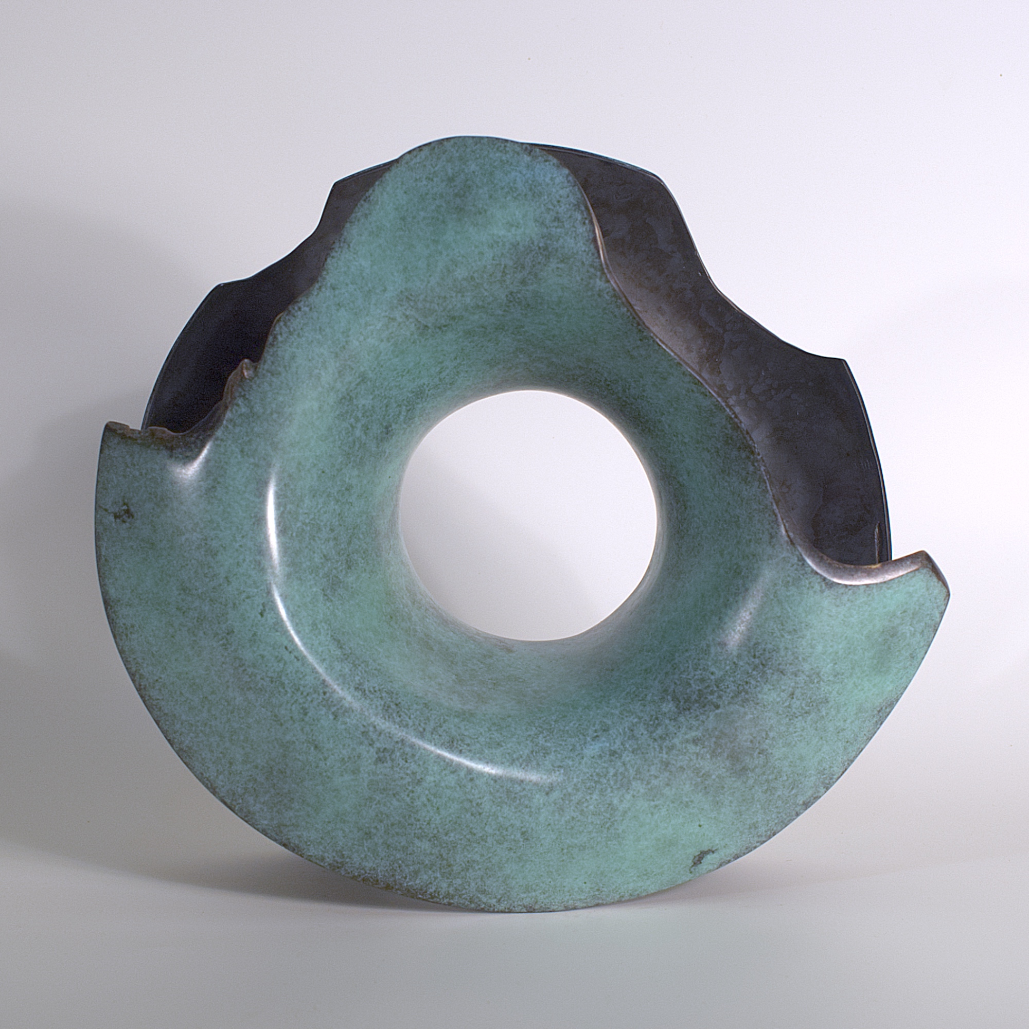 Annular form #1. Modern bronze sculpture by Steve Howlett. 2013