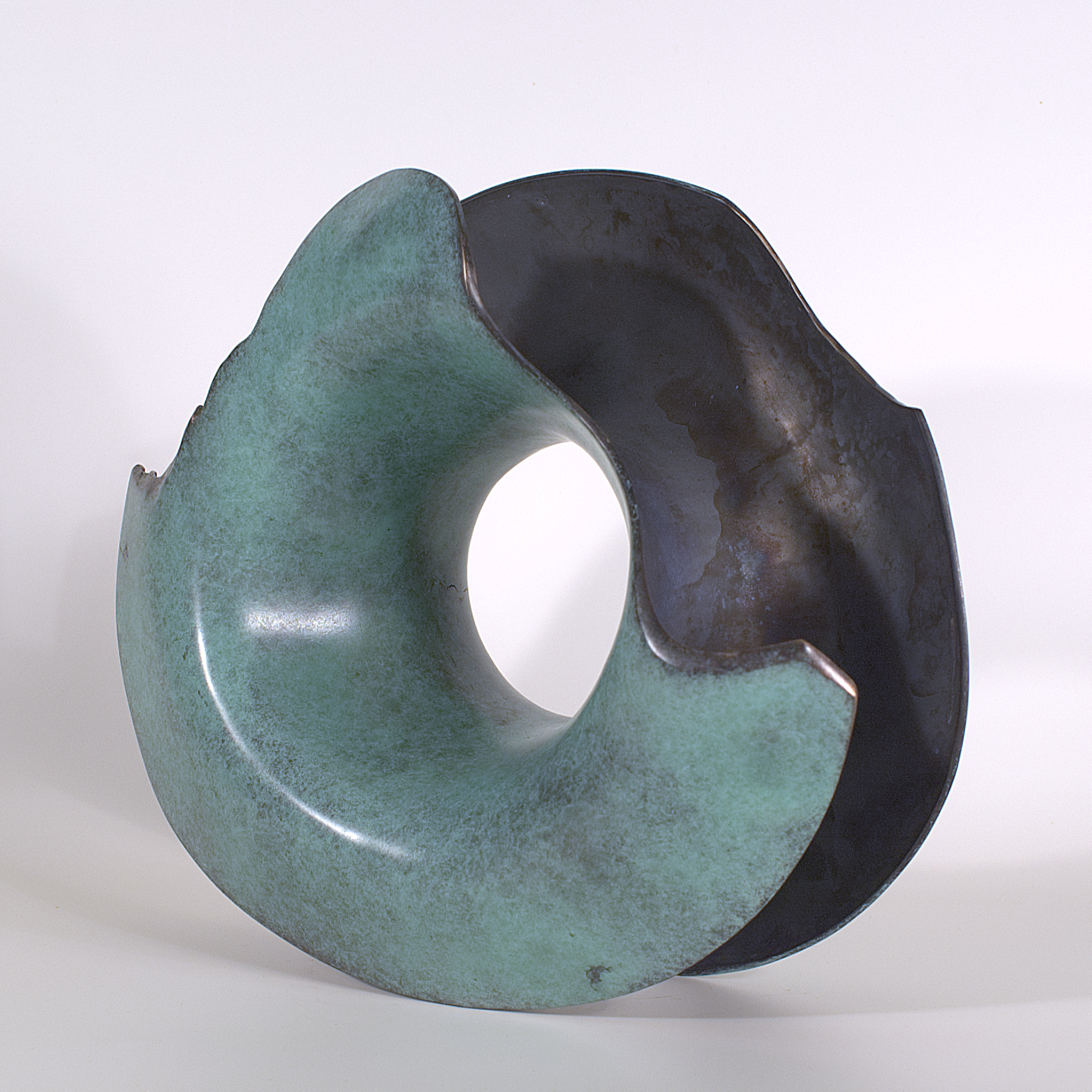 Annular form #1. Modern bronze sculpture by Steve Howlett. 2013