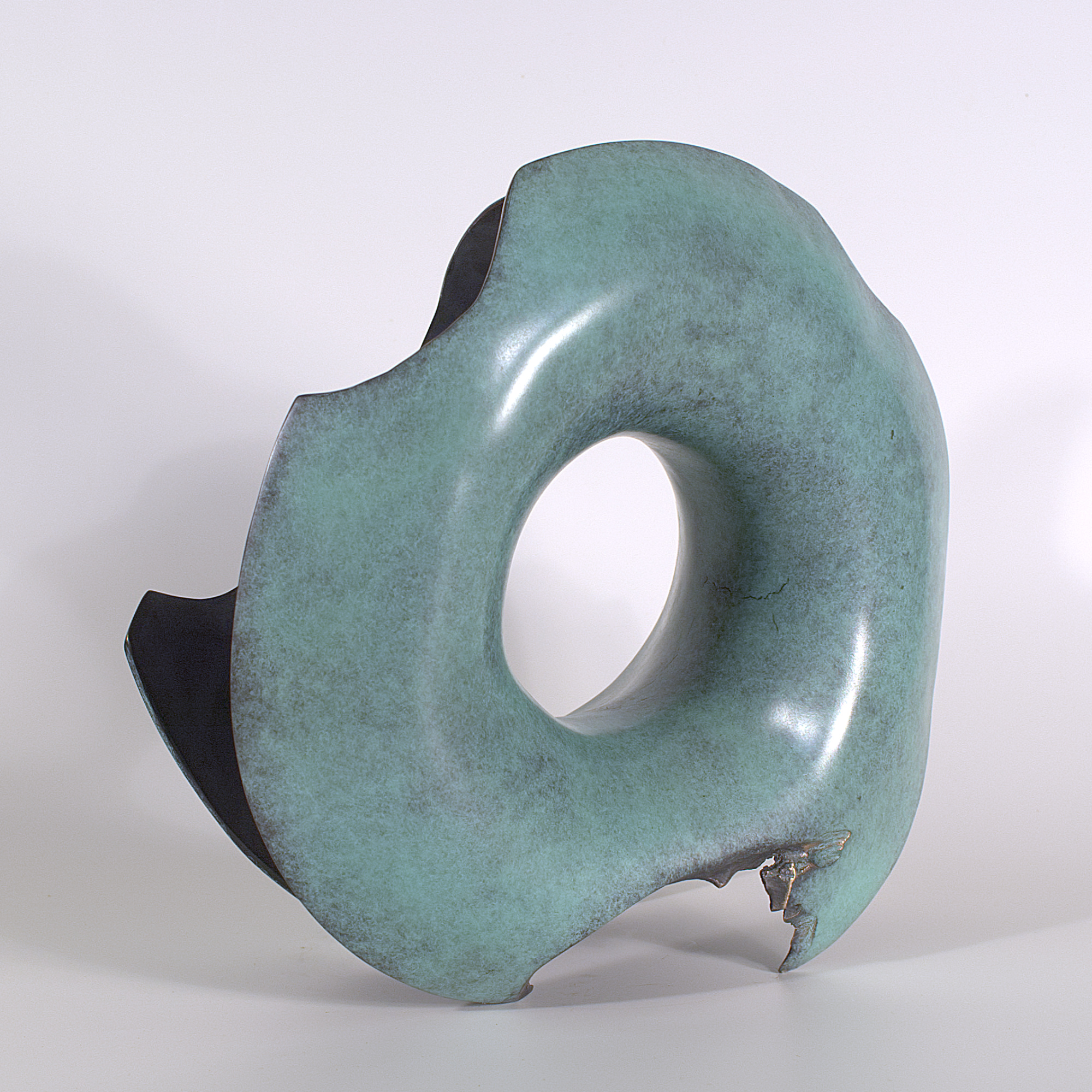 Annular form #1. Modern bronze sculpture by Steve Howlett. 2013