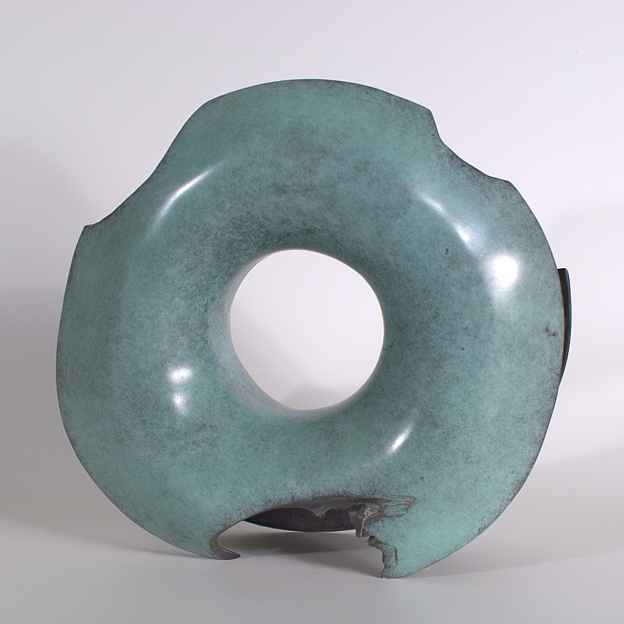 Annular form #1. Modern bronze sculpture by Steve Howlett. 2013