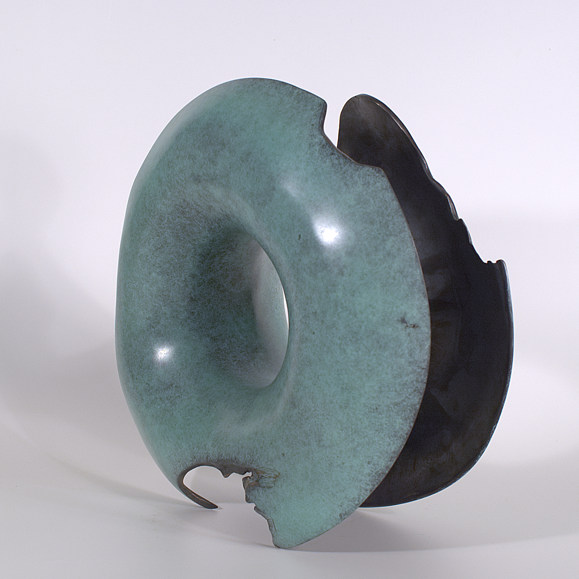 Annular form #1. Modern bronze sculpture by Steve Howlett. 2013