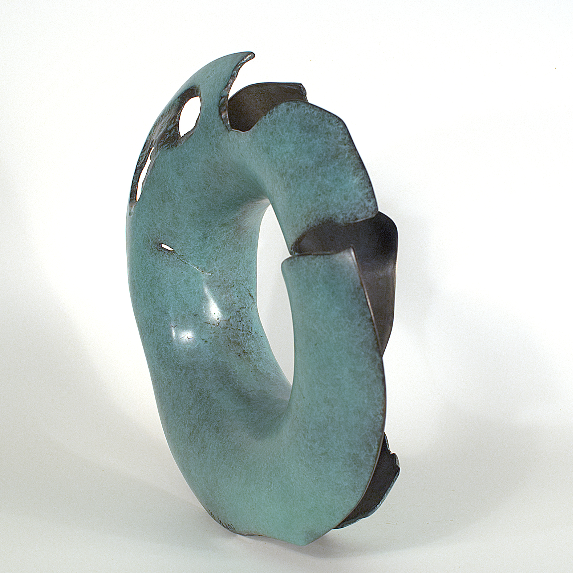 Annular form #3. Modern bronze sculpture by Steve Howlett. 2013