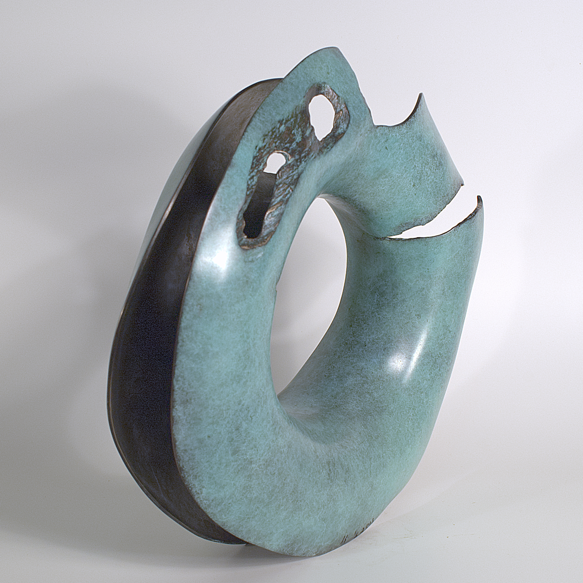 Annular form #3. Modern bronze sculpture by Steve Howlett. 2013