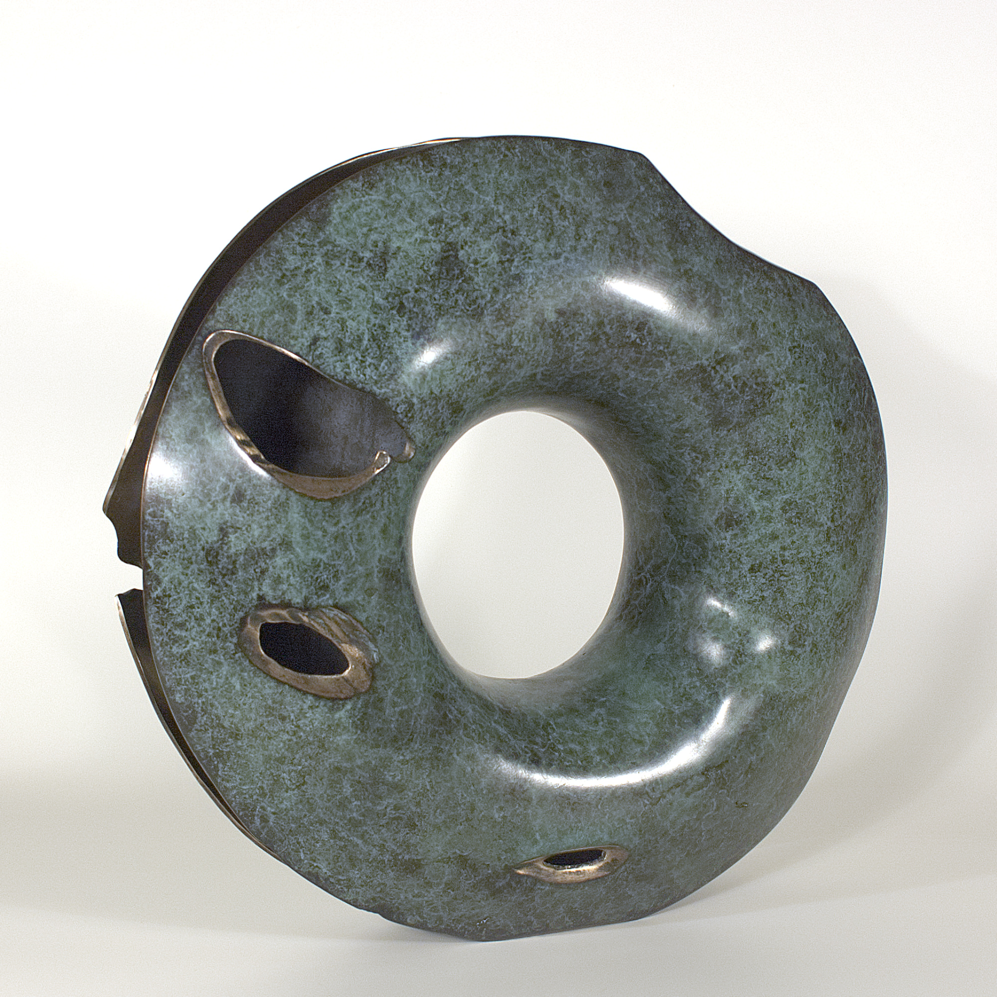 Annular form #4. Modern bronze sculpture by Steve Howlett. 2013