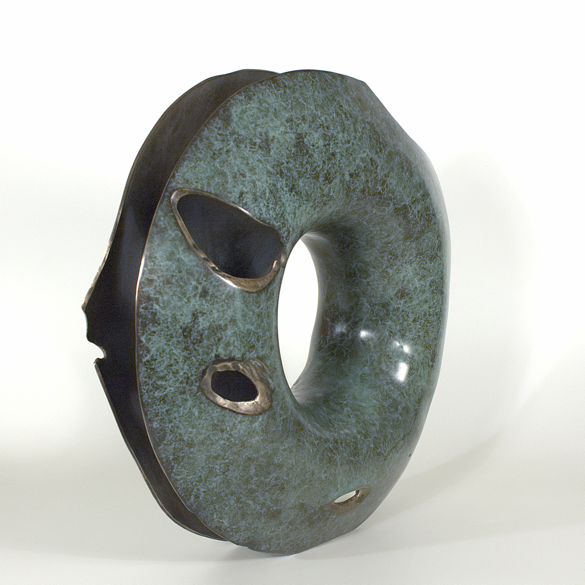 Annular form #4. Modern bronze sculpture by Steve Howlett. 2013