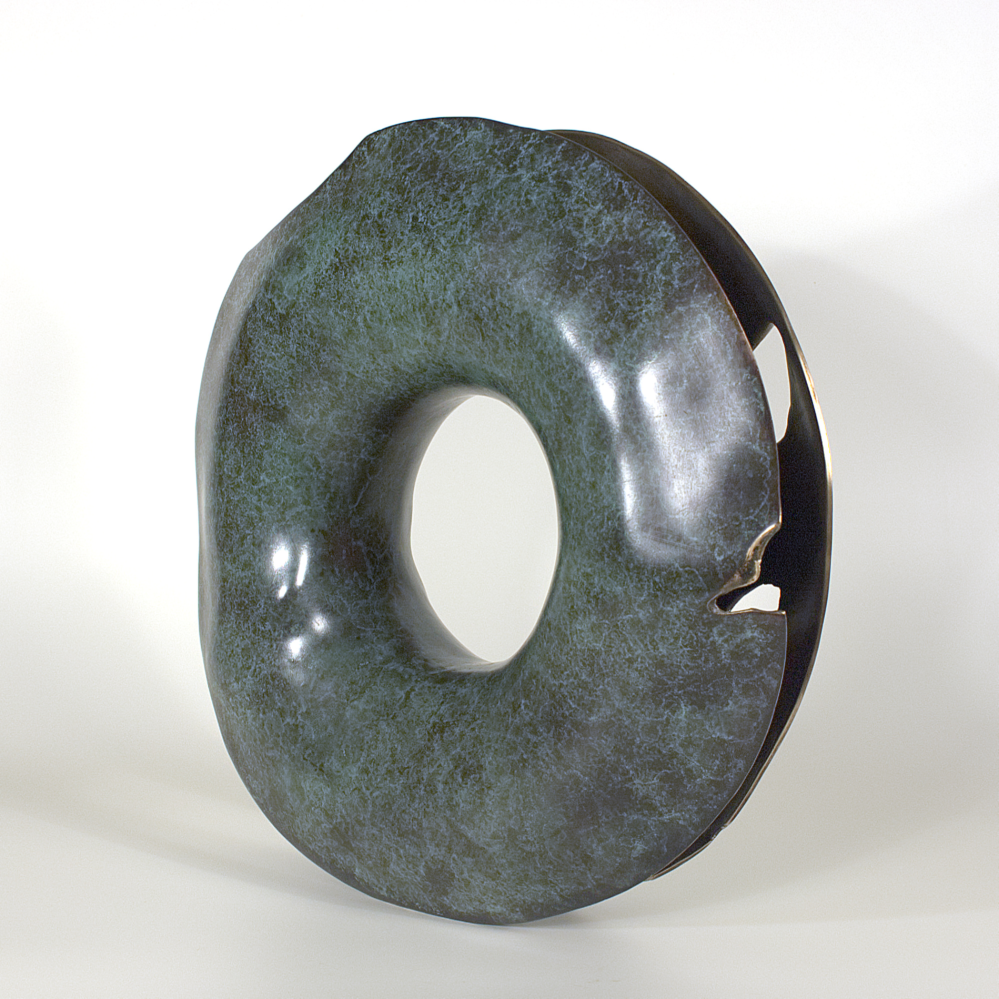 Annular form #4. Modern bronze sculpture by Steve Howlett. 2013