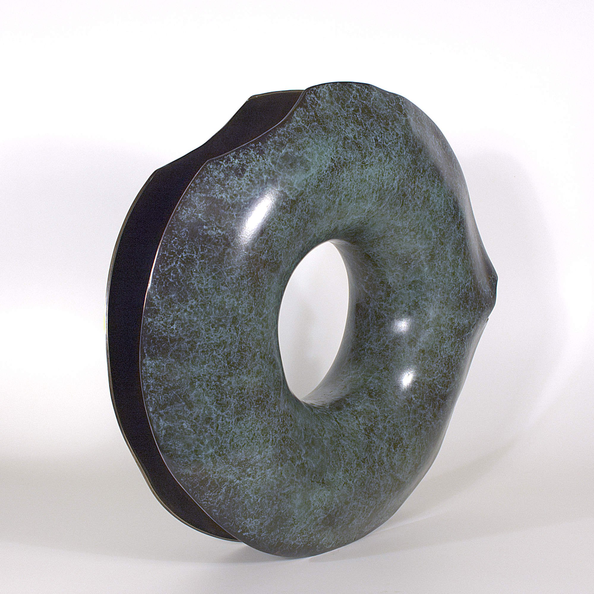 Annular form #4. Modern bronze sculpture by Steve Howlett. 2013