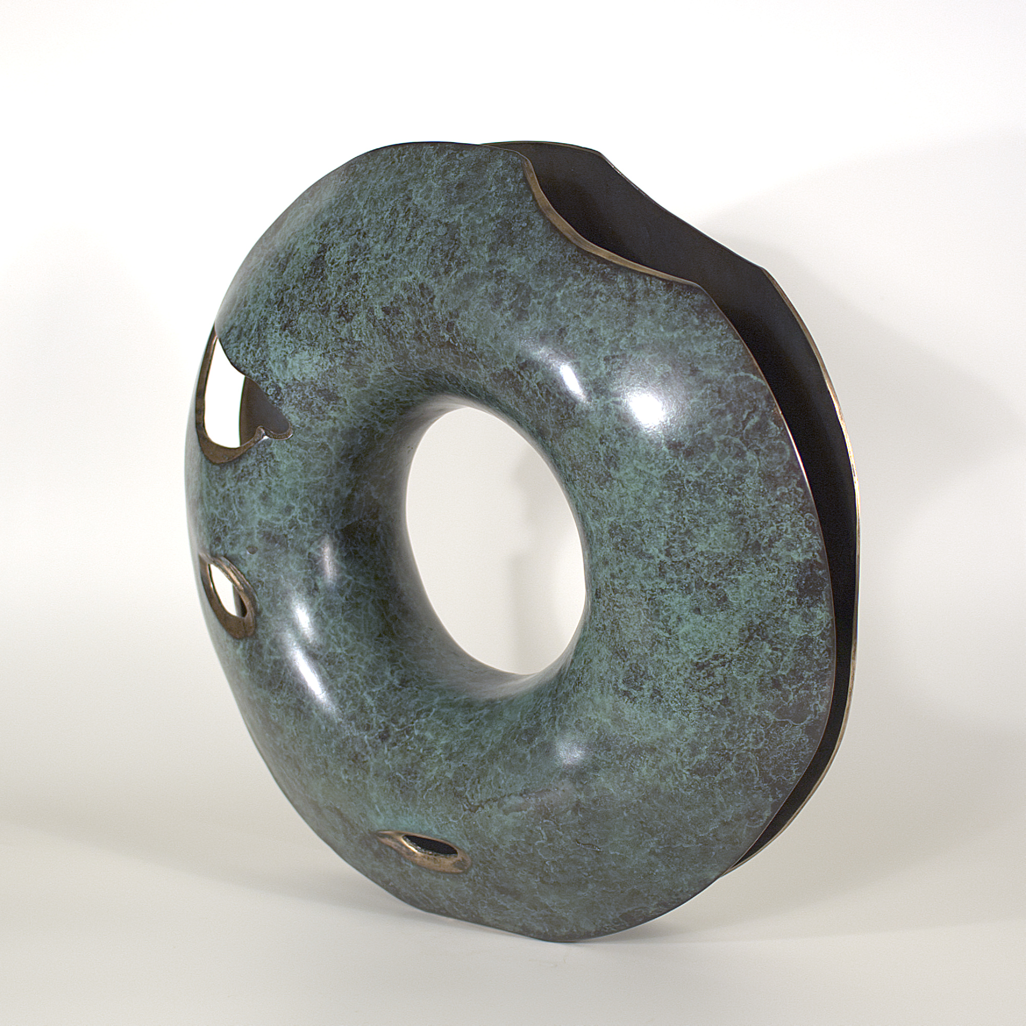 Annular form #4. Modern bronze sculpture by Steve Howlett. 2013