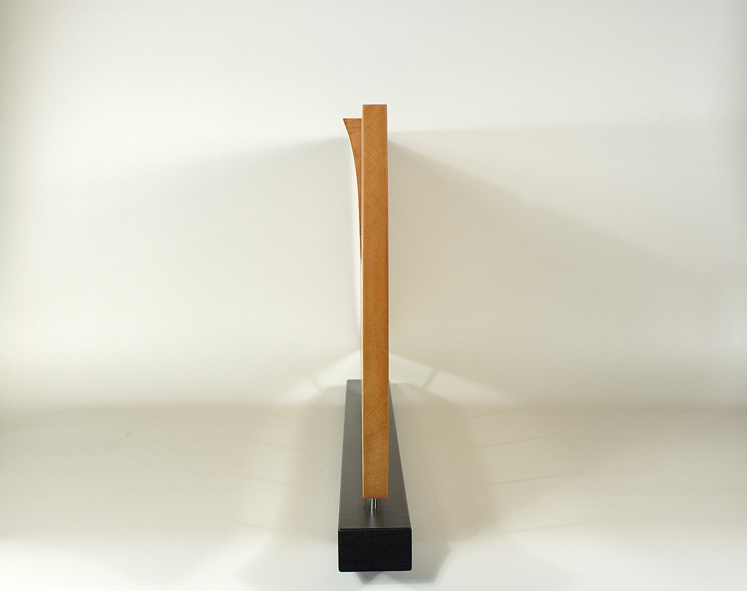 Modern sculpture in wood. Original in sycamore and stainless steel. 